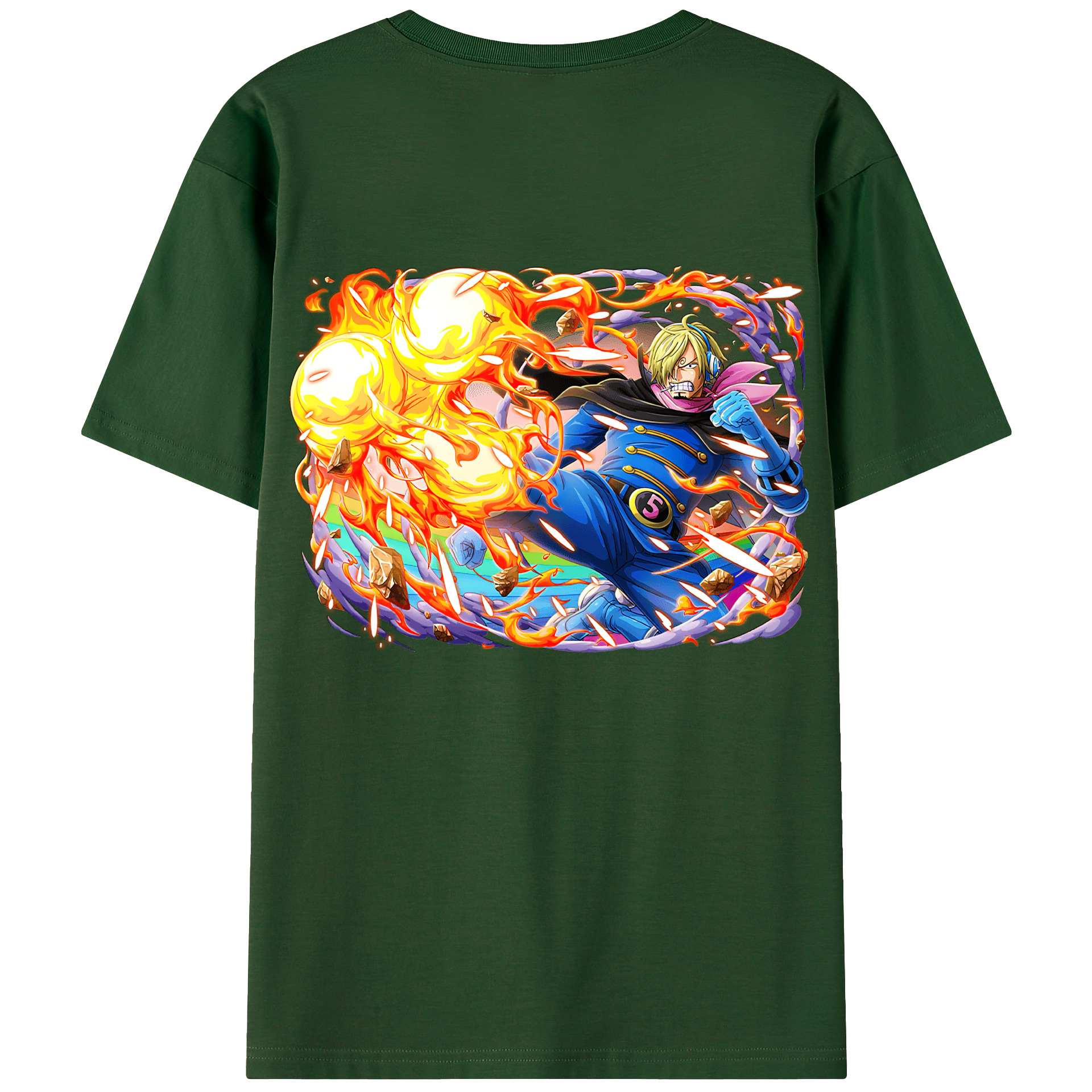 ワンピース サンジ ONE PIECE Sanji 綿100％半袖Tシャツ（背面プリント）